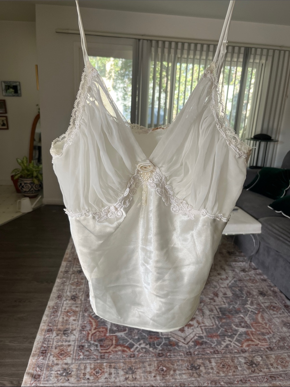 Lace Trim Ivory Camisole